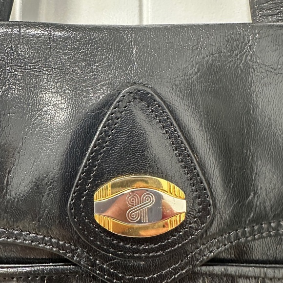 Vintage Pistore Italian Chic Black Woven Leather Shoulder Bag - Picture 2 of 13